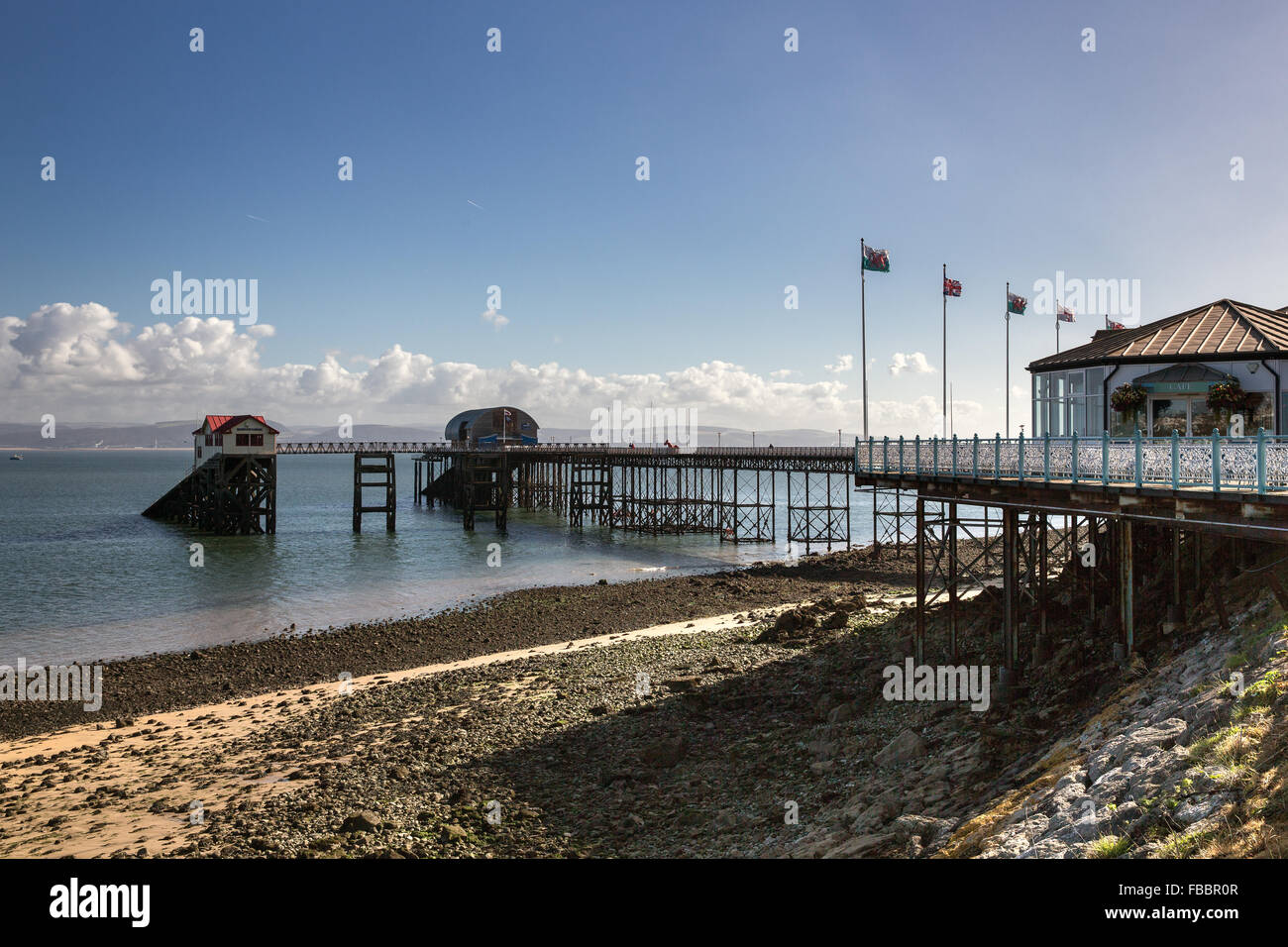 Il molo di Mumbles in Galles, Regno Unito Foto Stock