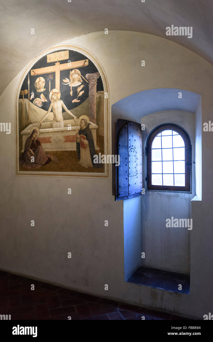 Firenze. L'Italia. Museo di San Marco, cella 26, affresco (1437-45) dal Beato Angelico e gli assistenti. Foto Stock