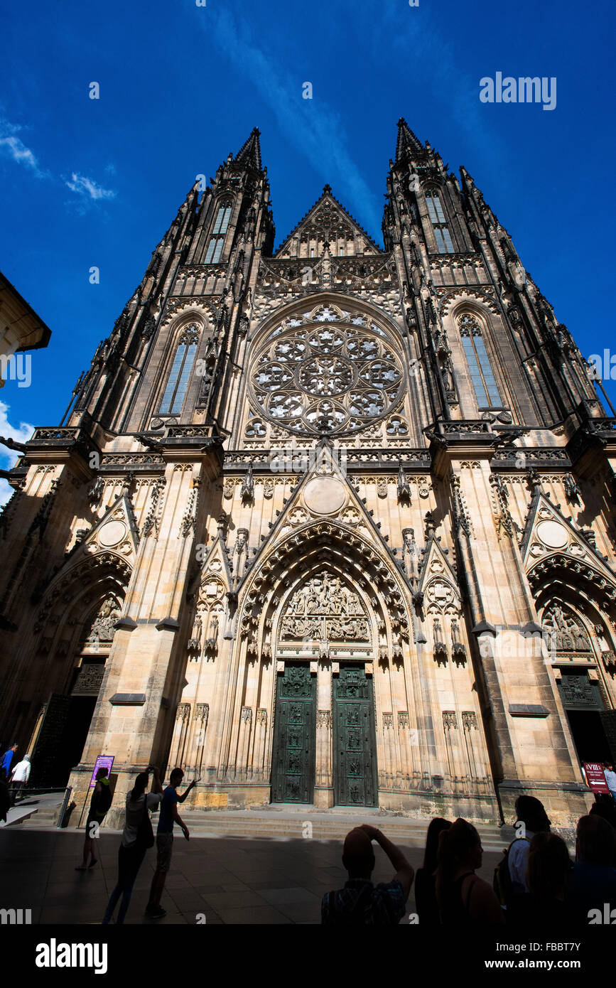 San Vito la cattedrale e il castello di Praga, Repubblica Ceca Foto Stock