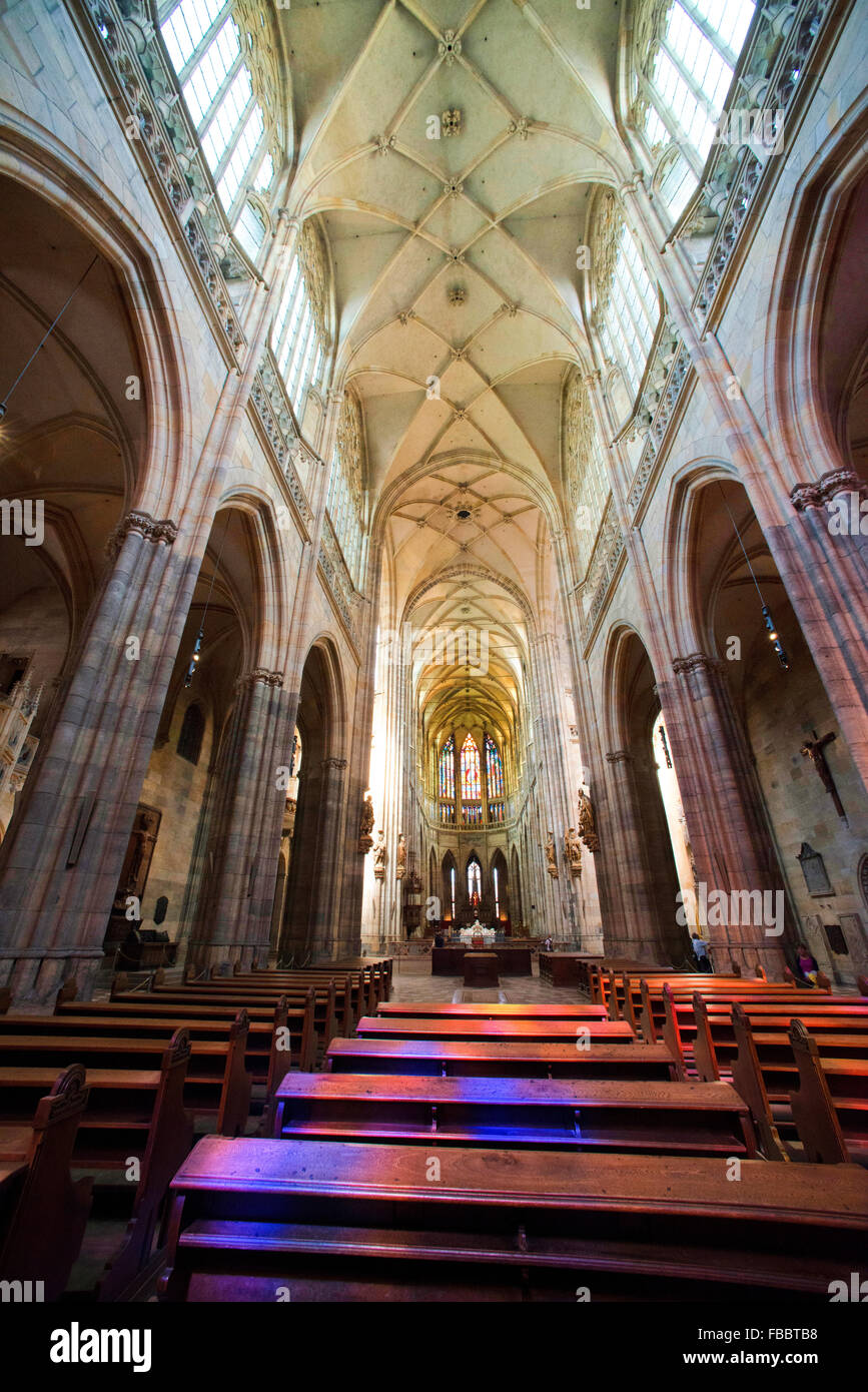 San Vito la cattedrale e il castello di Praga, Repubblica Ceca Foto Stock