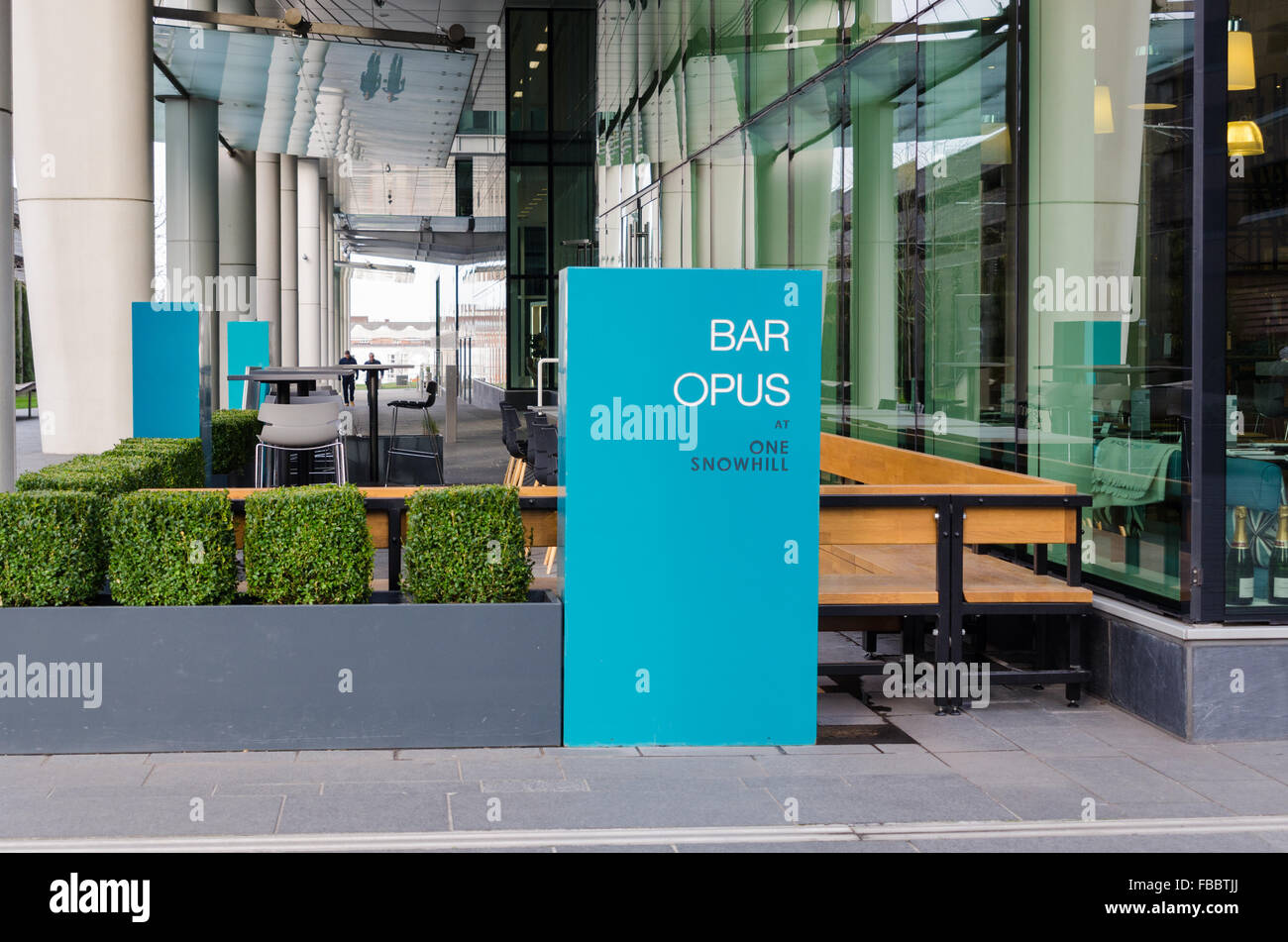 Bar ristorante Opus e bar a uno Snowhill in Birmingham Foto Stock