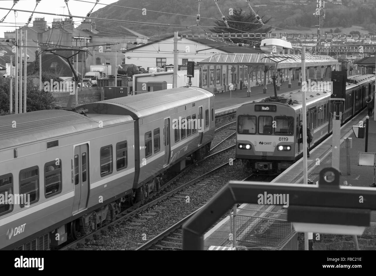 Treno Dart, stazione di Bray, Irlanda Foto Stock