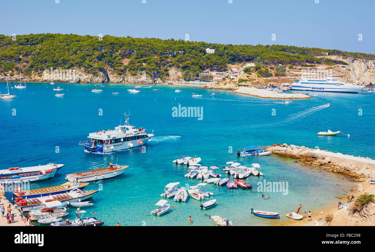 Porto di San Nicola isola di San Domino in background Isole Tremiti Puglia  Puglia Italia Europa Foto stock - Alamy