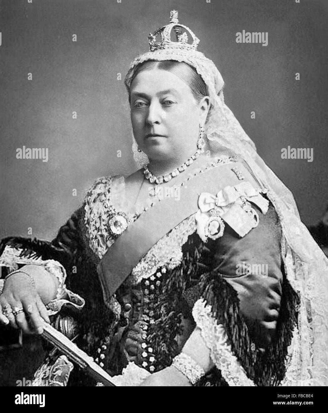 La regina Victoria. Alexander Bassano la fotografia della regina Victoria utilizzato per commemorare il suo Giubileo d oro nel 1887 Foto Stock