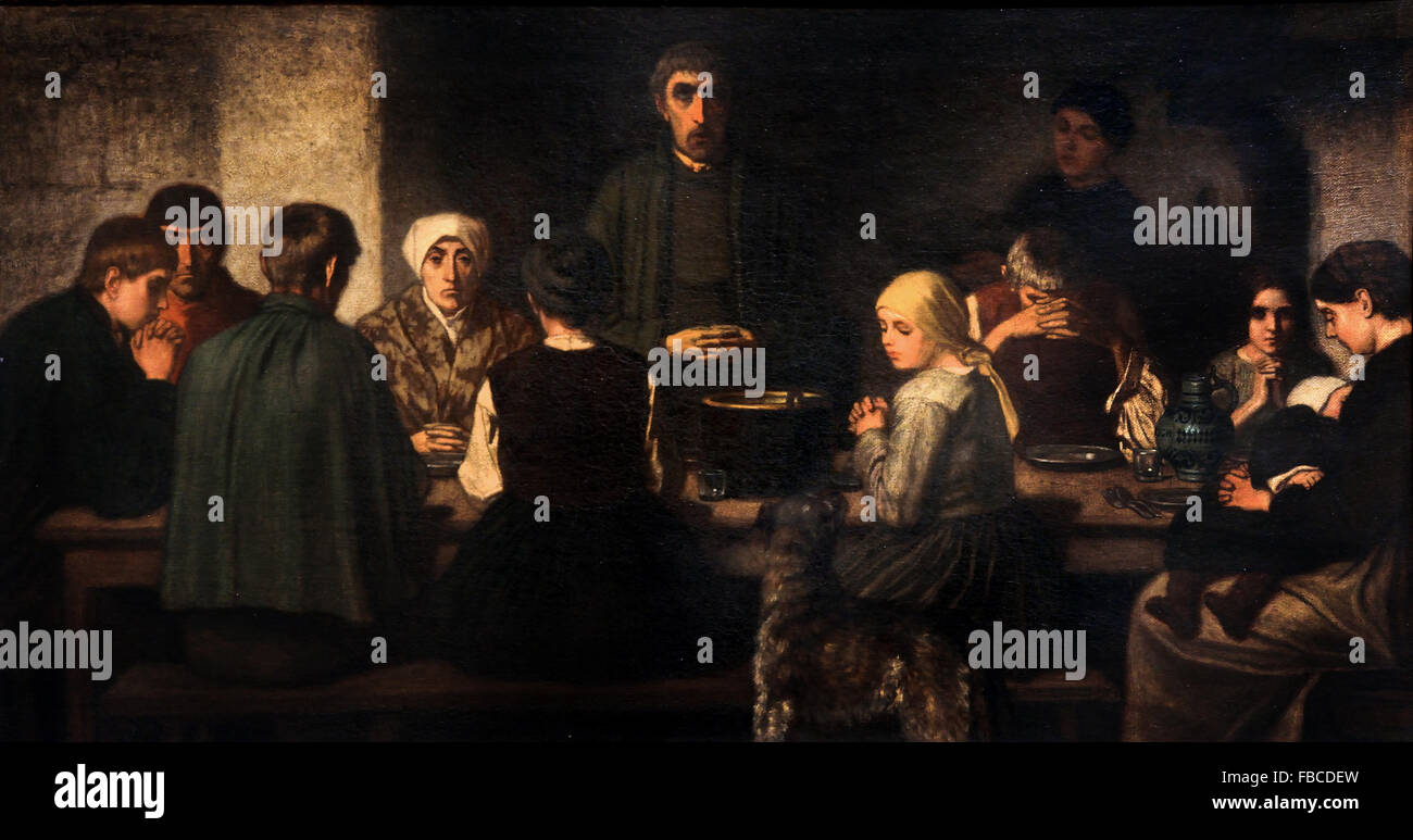 Dire grazia 1861 Charles de Groux 1825-1870 belga fiamminga del Belgio Foto Stock