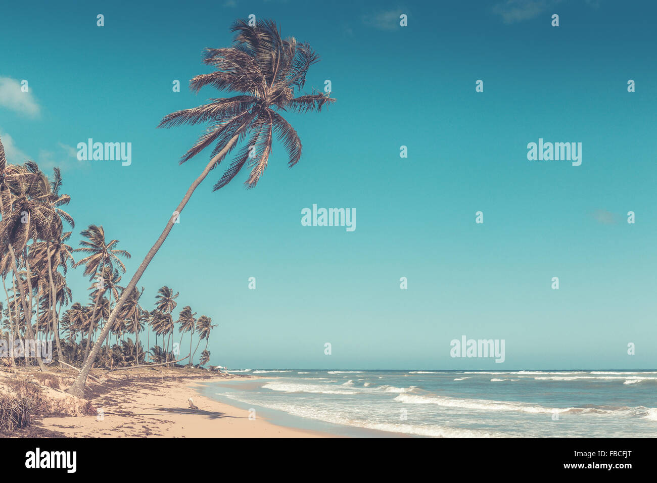 Bellissima spiaggia e il mare dei caraibi nella Repubblica Dominicana Foto Stock