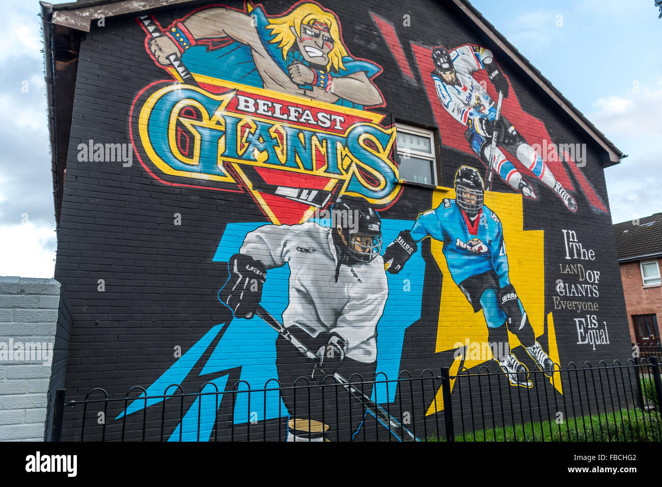 Belfast Giants hockey su ghiaccio murale in East Belfast Foto Stock