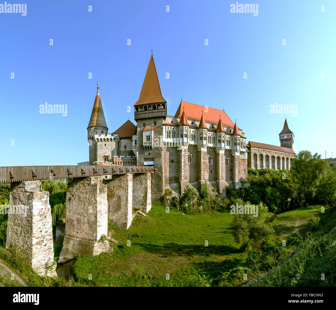 Corvin castello di Hunedoara, Romania Foto Stock