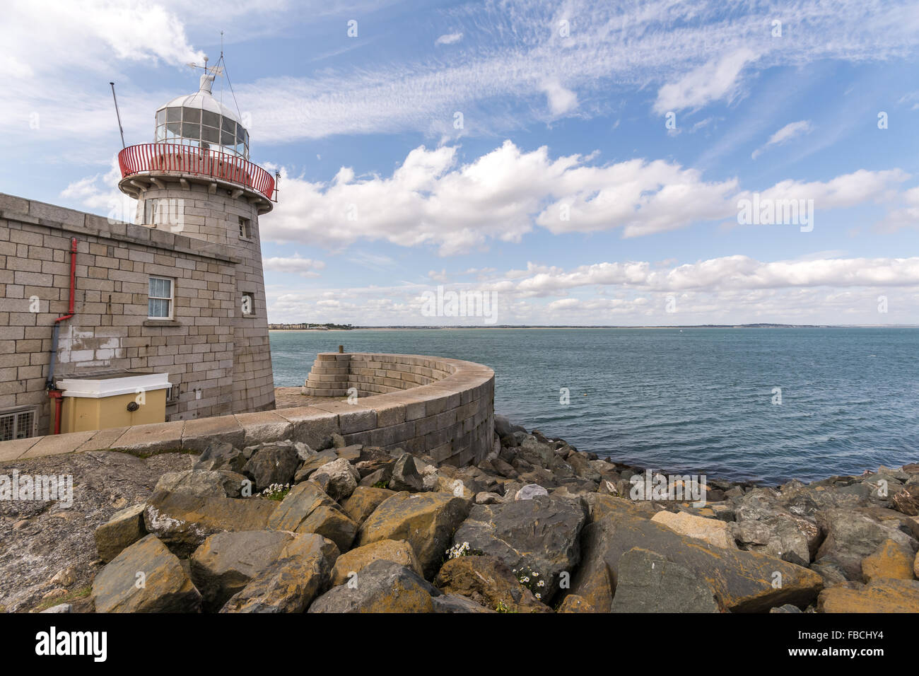 Faro di Howth in entrata al porto. Foto Stock