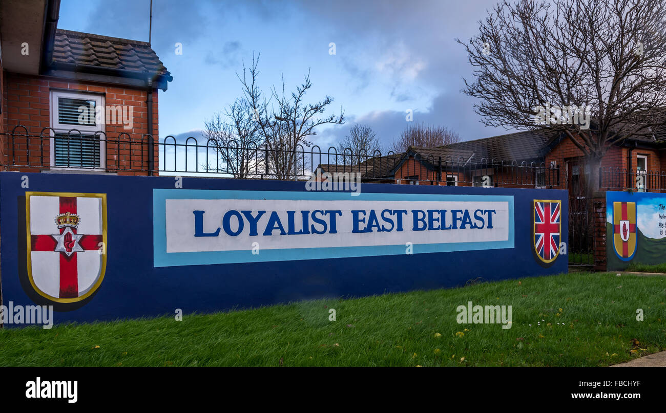 Lealisti East Belfast murale. Foto Stock