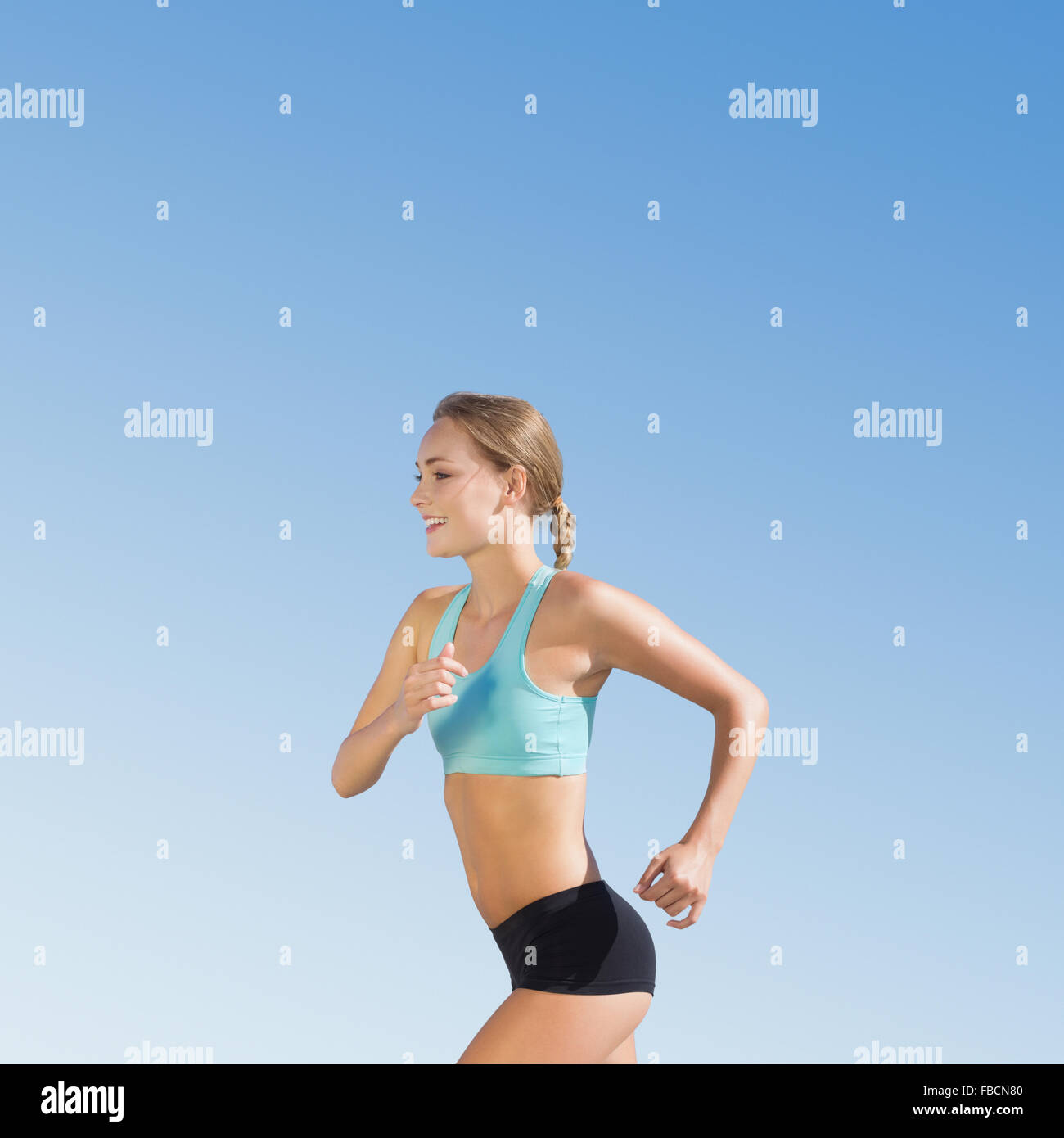 Immagine composita di montare donna jogging Foto Stock