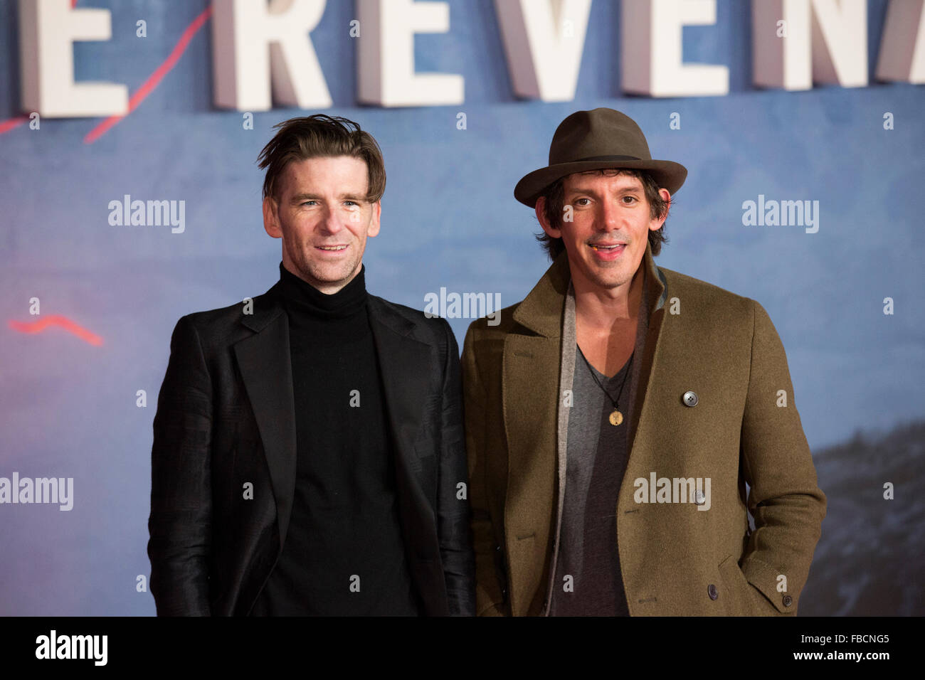 Londra, Regno Unito. Il 14 gennaio 2016. Paul Anderson e Lukas Haas frequentare il Regno Unito Premiere di 'L' Revenant presso Empire Leicester Square il 14 gennaio 2016 a Londra, Inghilterra. Credito: Immagini vibranti/Alamy Live News Foto Stock