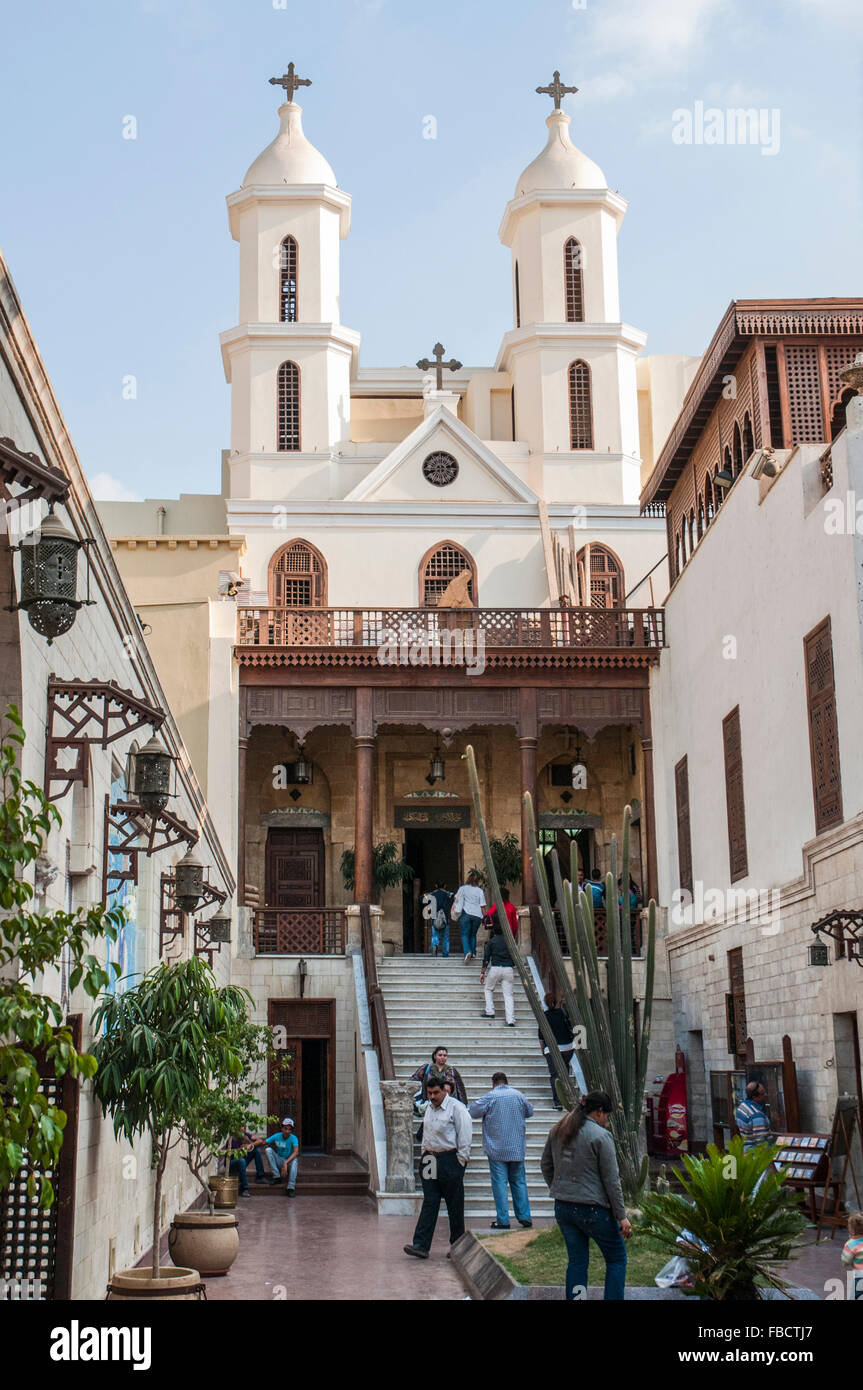 La chiesa pensile, quartiere copto del Cairo, Egitto Foto Stock