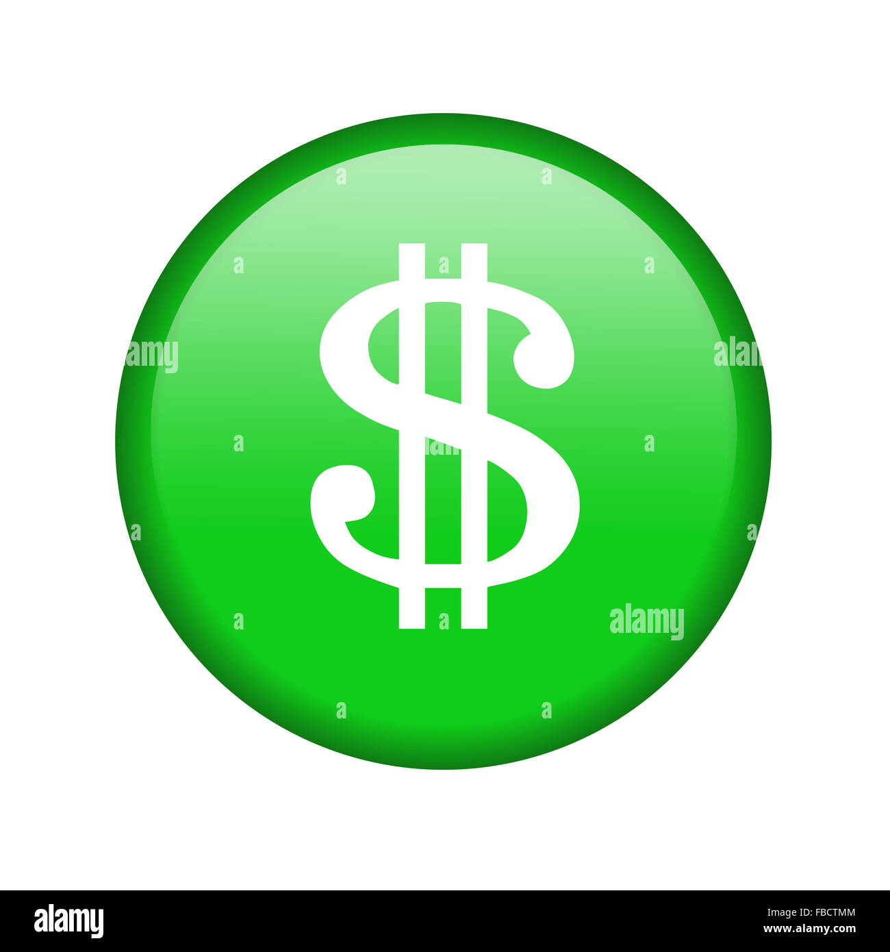 Icona lucida con il segno del dollaro Foto Stock