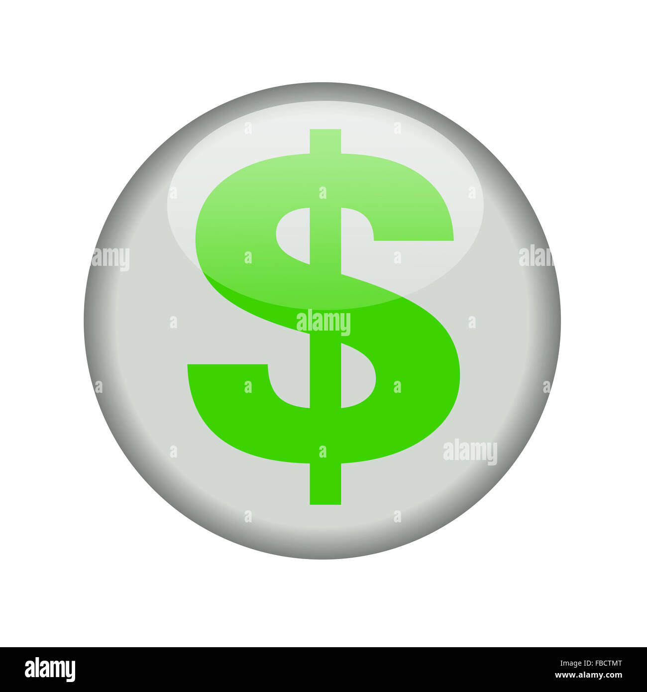 Icona lucida con il segno del dollaro Foto Stock