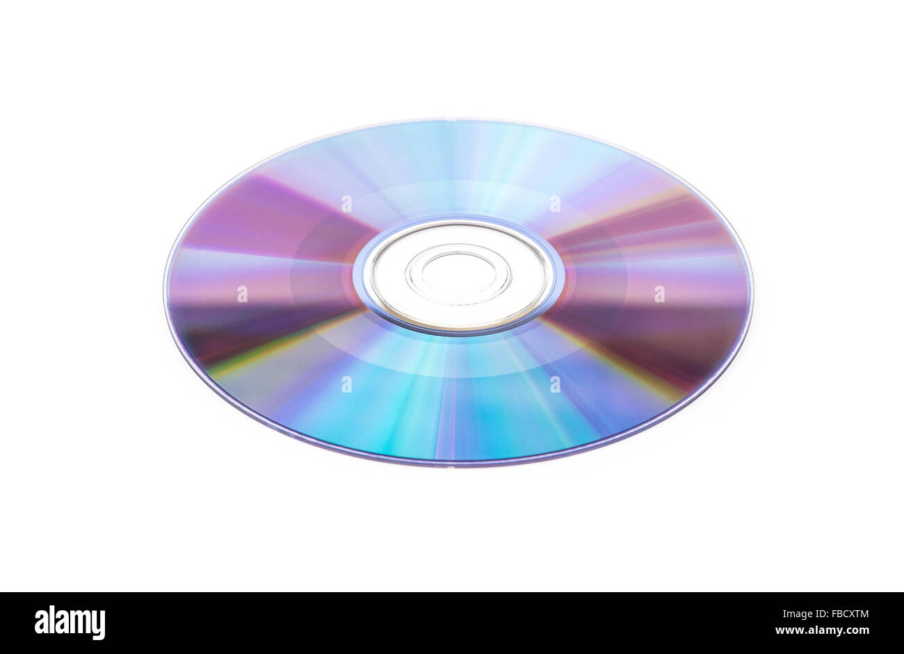 Compact disc su sfondo bianco Foto Stock