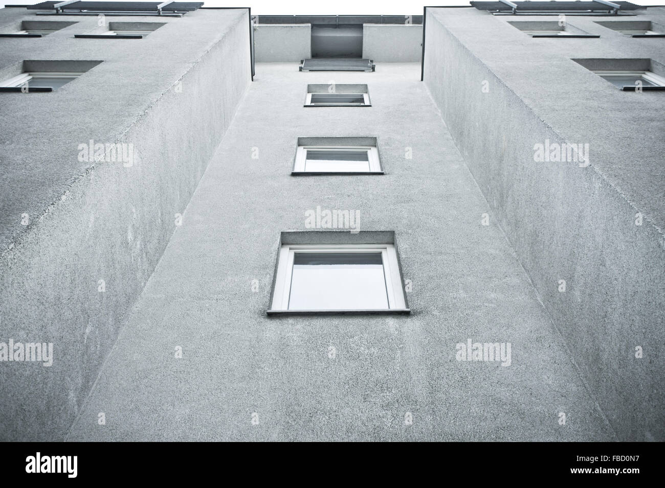 Parte del grigio di un edificio di appartamenti in Germania Foto Stock