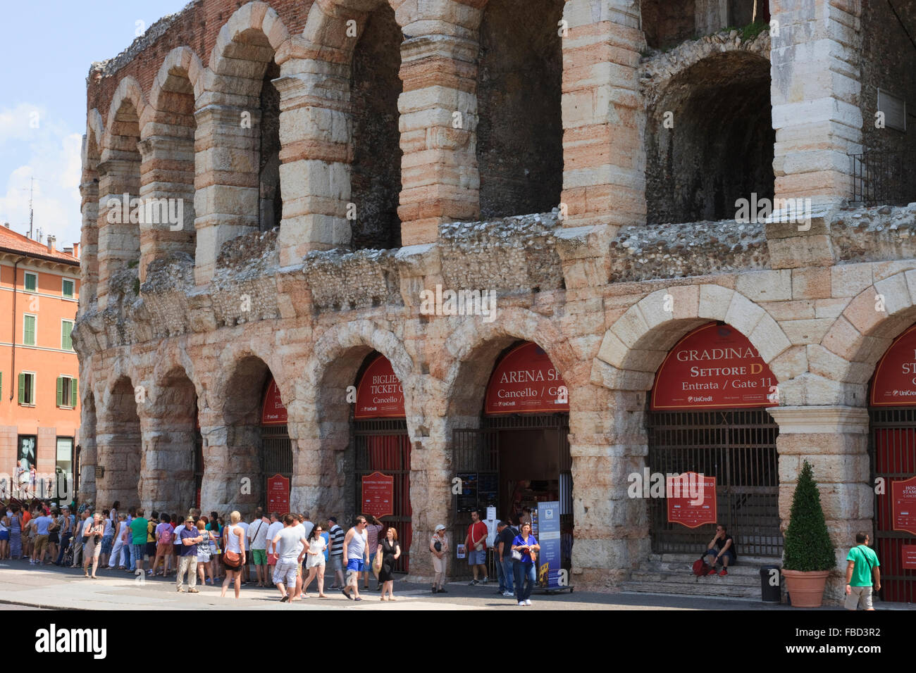 Particolare dell'Arena di Verona, Verona, Italia. Foto Stock