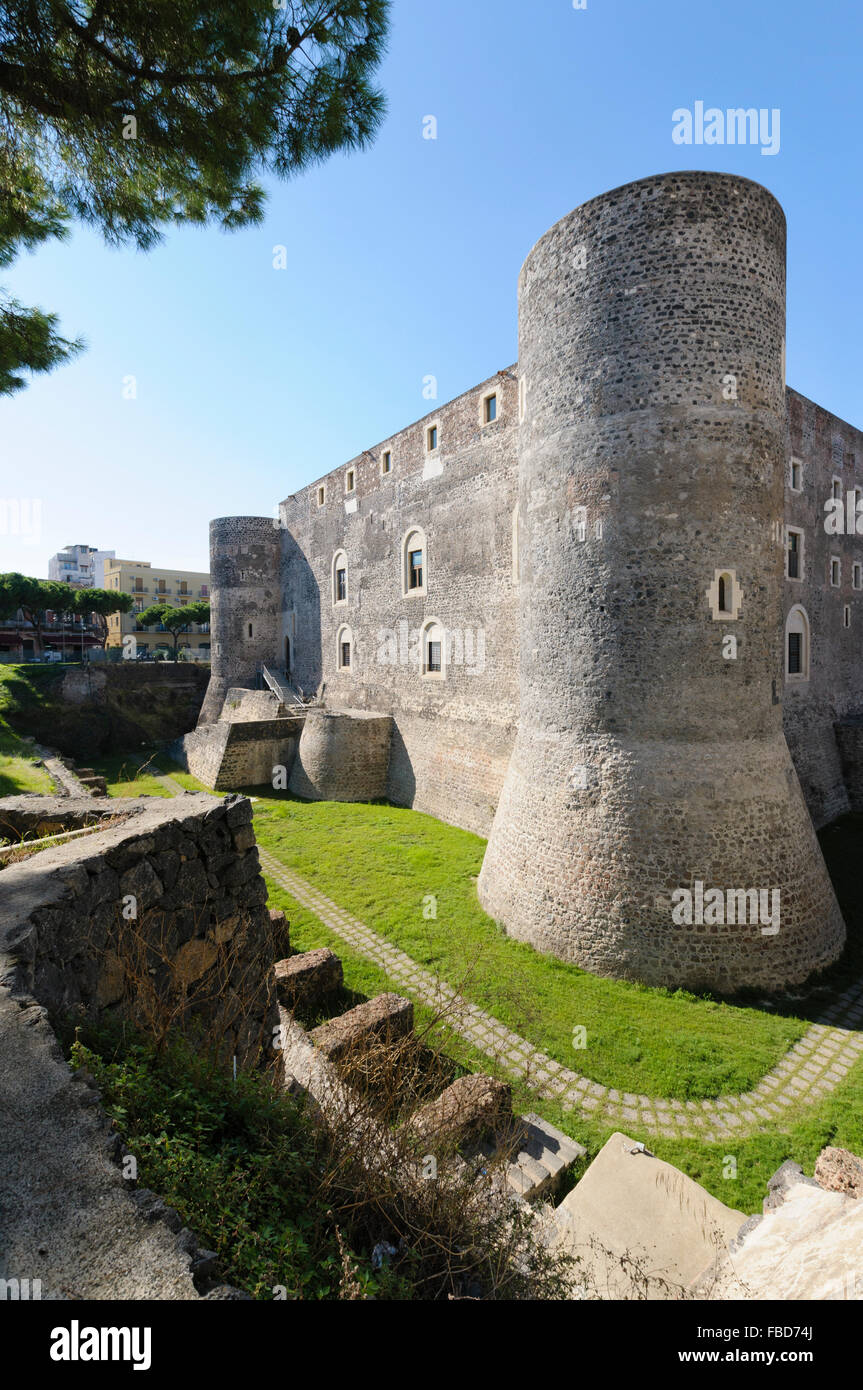 Castello Ursino (Castello Svevo), Catania, Sicilia, Italia Foto Stock