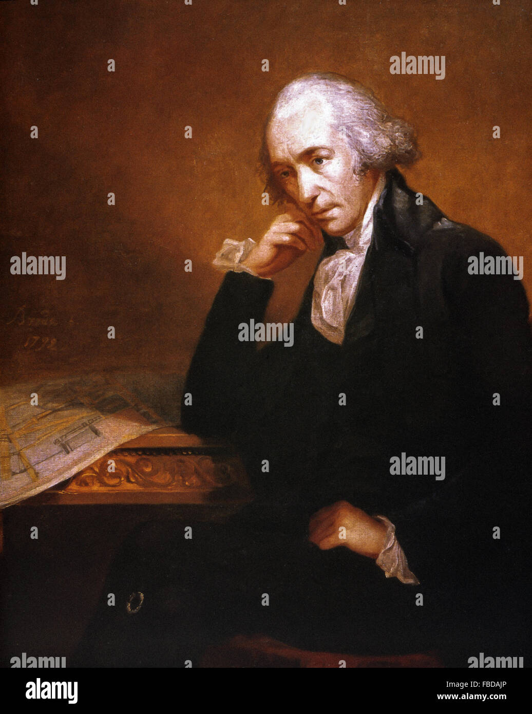 James Watt ( 1736 - 1819 )British matematico e ingegnere, da Carl Frederik von Breda olio su tela, 1792 © National Portrait Gallery di Londra Foto Stock