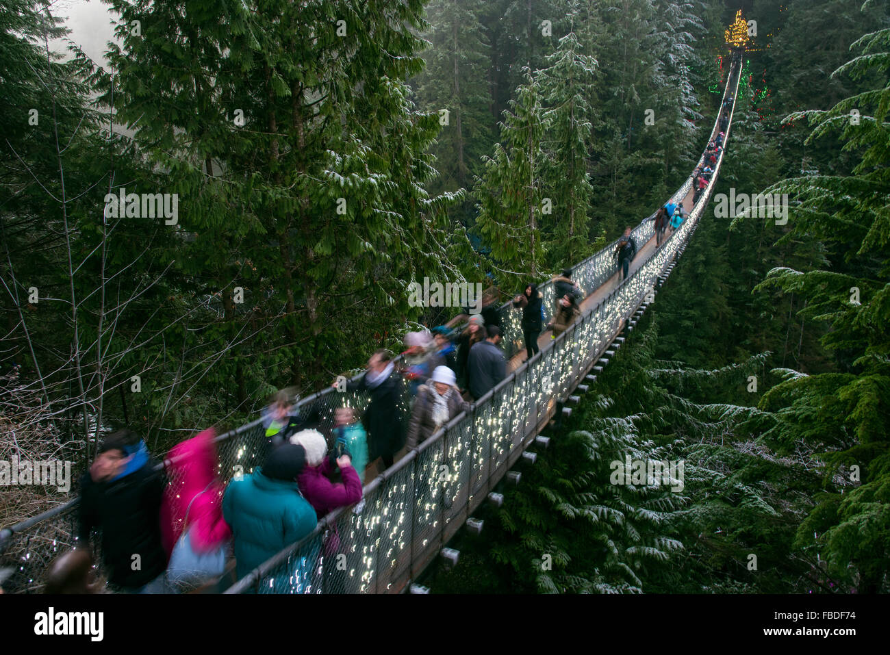 Ponte Sospeso di Capilano, Vancouver, British Columbia, Canada Foto Stock