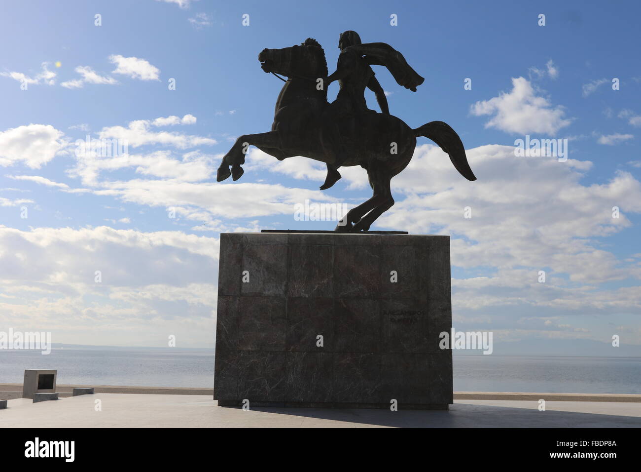 La statua di Alessandro Magno a Salonicco, Grecia Foto Stock