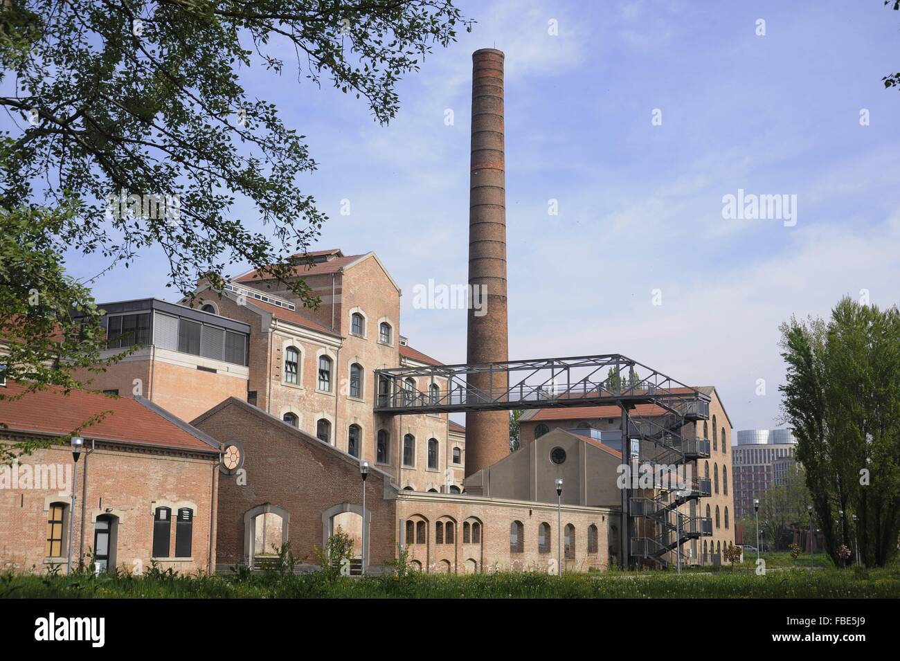 Università degli Studi di Ferrara (Italia), il sito della comunità scientifica e polo tecnologico nell'edificio industriale di una vecchia fabbrica di zucchero Foto Stock