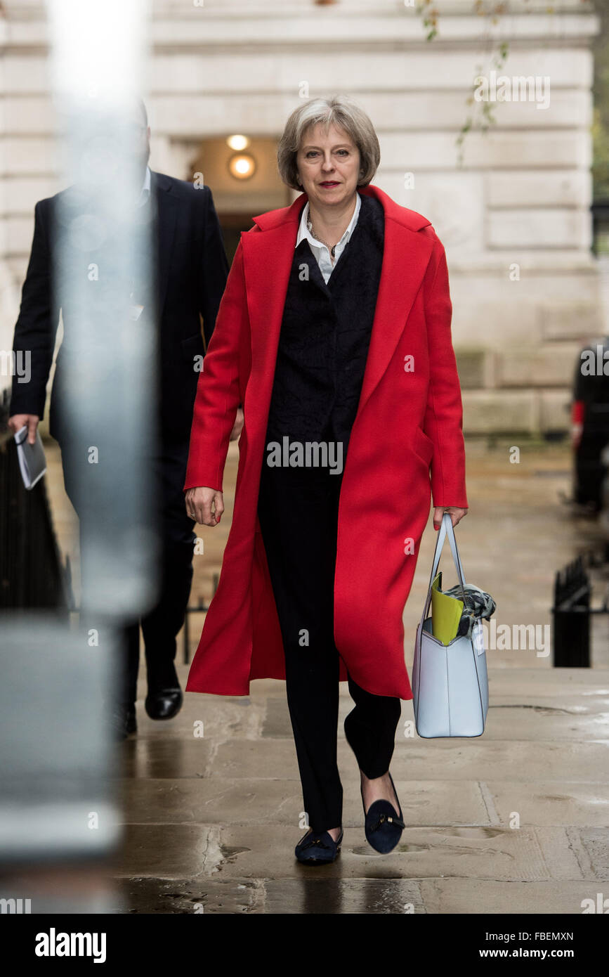 Home Secretary Theresa Maggio fuori e circa a Downing Street. Dotato di: Theresa Maggio dove: Londra, Regno Unito quando: 15 Dic 2015 Foto Stock