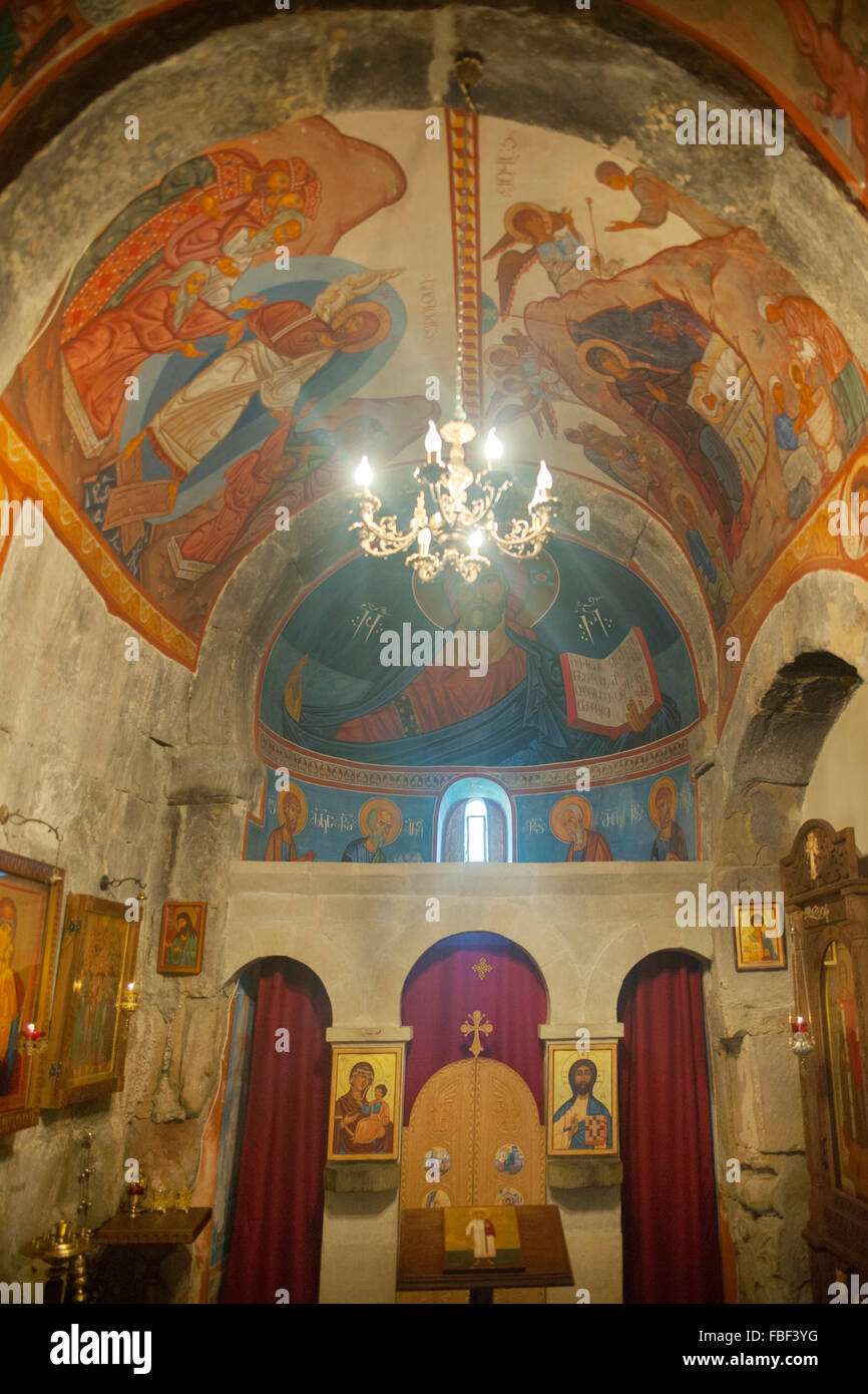 Georgien, Mtskheta, Fresken in der Antiochia-Kirche Foto Stock