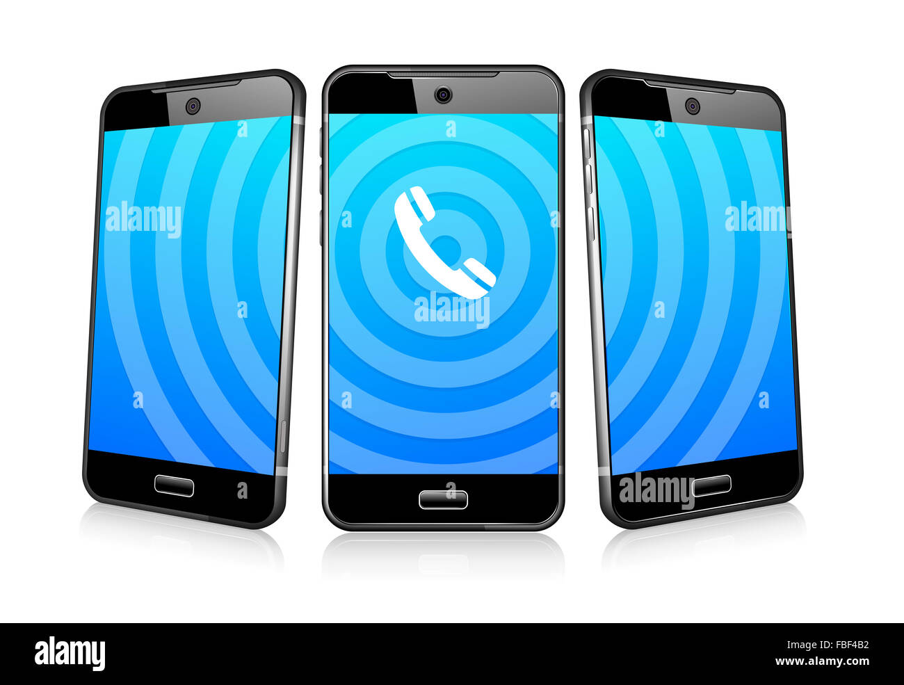 Telefonare Icona chiamata cella telefono Smart Mobile 3D e 2D Foto Stock