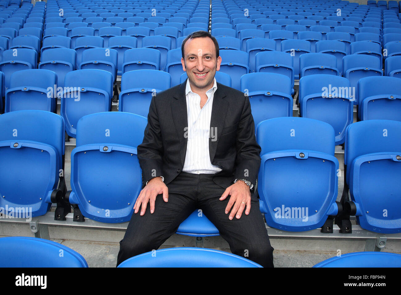 Tony Bloom Presidente e proprietario di Brighton e Hove Albion Football Club alla Amex Stadium di Falmer vicino a Brighton Foto Stock