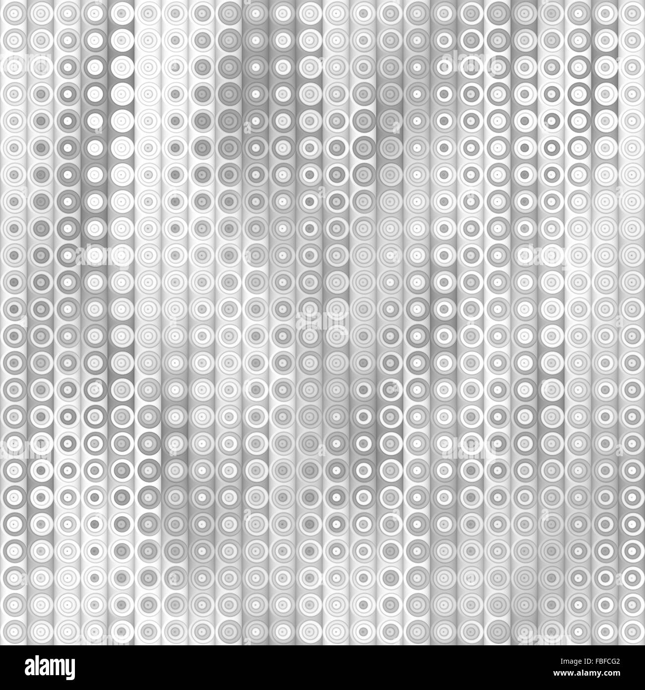 Raster senza giunture di gradiente in scala di grigi strisce verticali e circoli Pattern Foto Stock