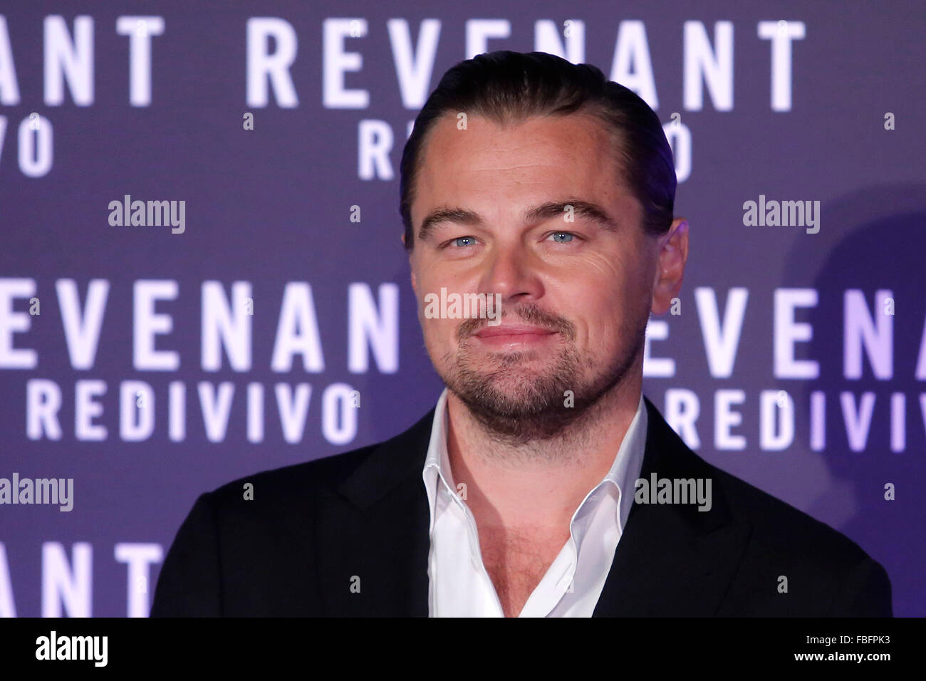 Roma, Italia. 15 gennaio, 2016. Leonardo Di Caprio, Casa del Cinema. Il redivivo Anteprima. Revenant Red Carpet Premiere. Credito: Insidefoto/Alamy Live News Foto Stock