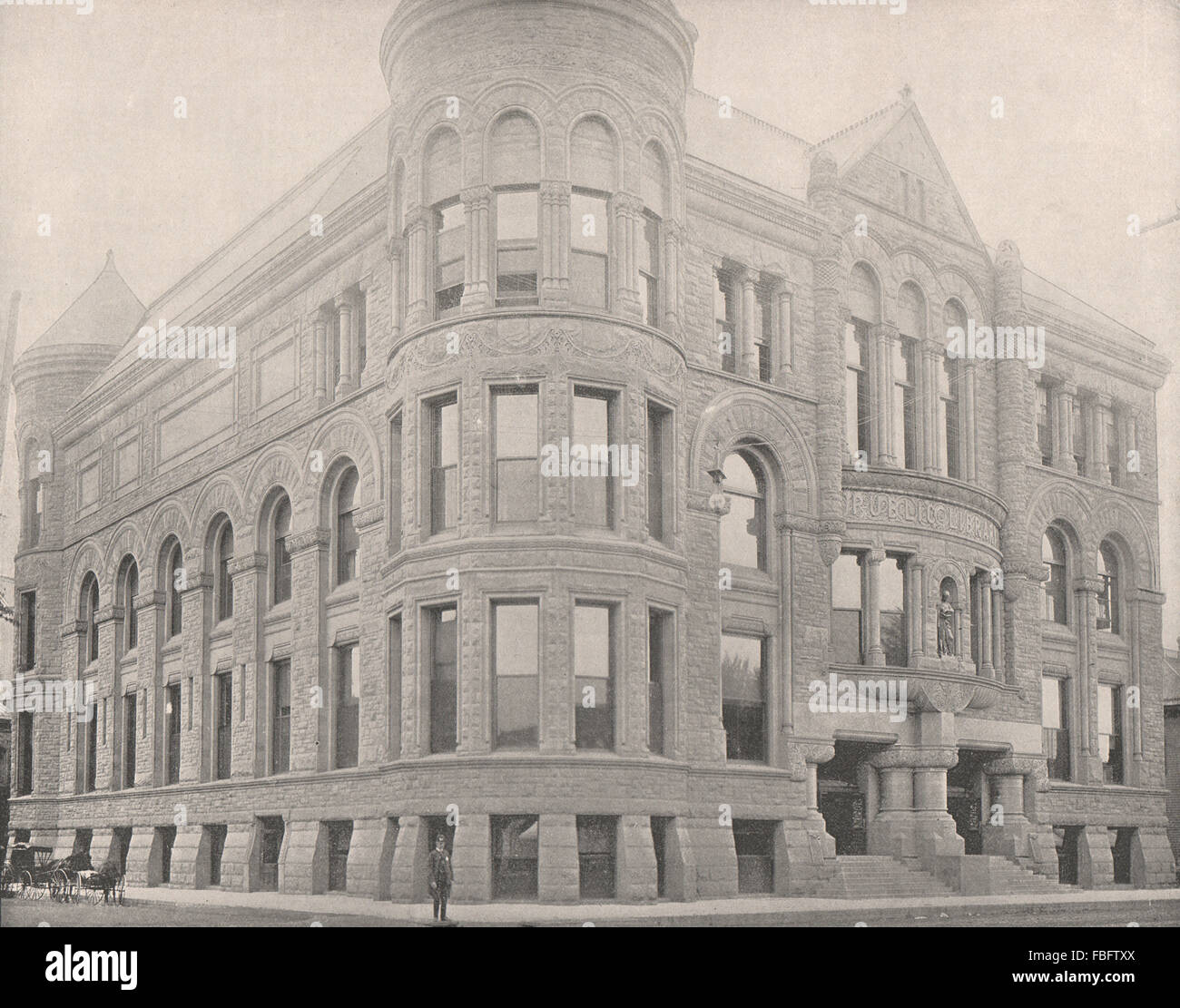 La 1a Minneapolis Public Library, decimo St & Hennepin Avenue, Minnesota, 1895 Foto Stock