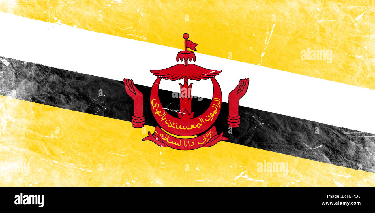 La bandiera del Brunei Foto Stock
