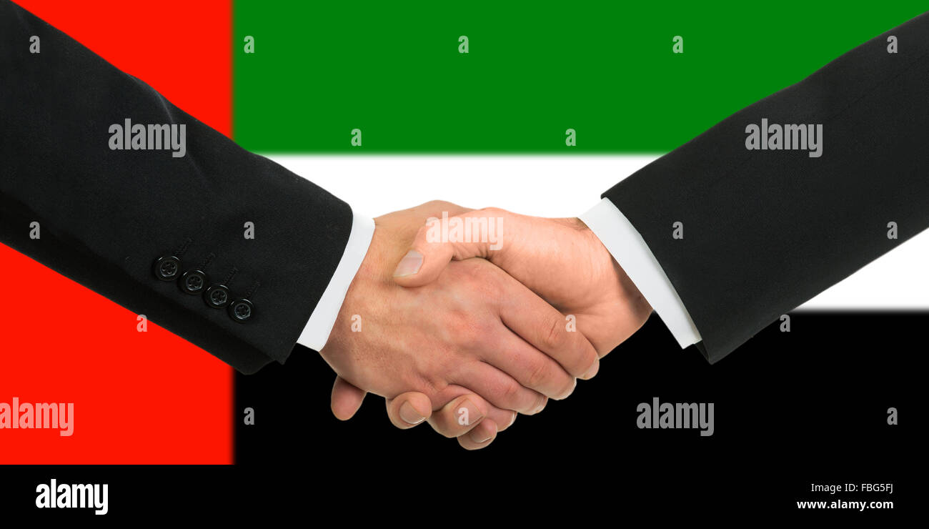 La bandiera degli Emirati Arabi Uniti Foto Stock