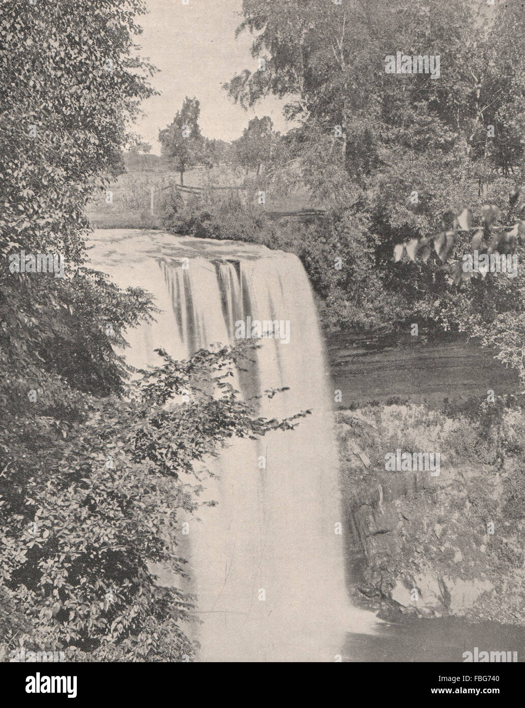 Cascate Minnehaha, Minnehana Park, Minnesota, antica stampa 1895 Foto Stock