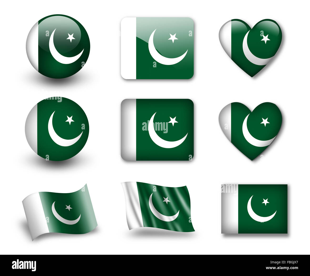 La bandiera pakistana Foto Stock