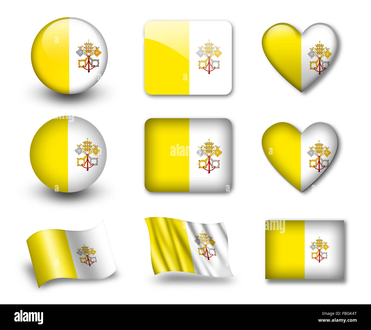 La bandiera del Vaticano Foto Stock