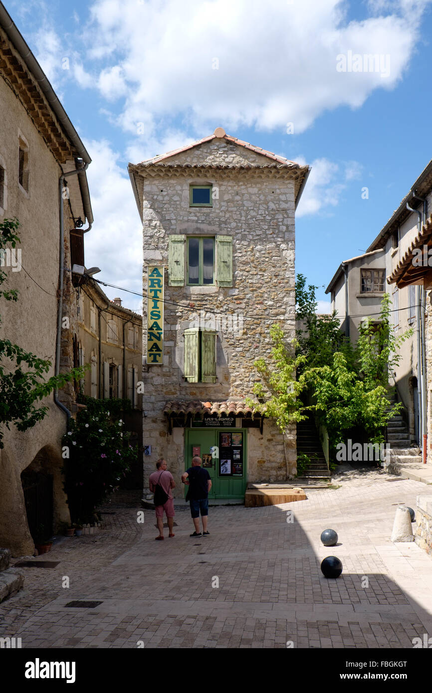 Villaggio di Vallon-Pont-d'Arc in Ardeche, Francia Foto Stock