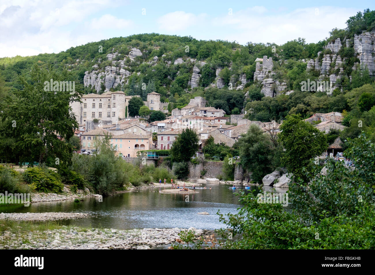 Villaggio di Vogue dall'Ardeche, Francia Foto Stock