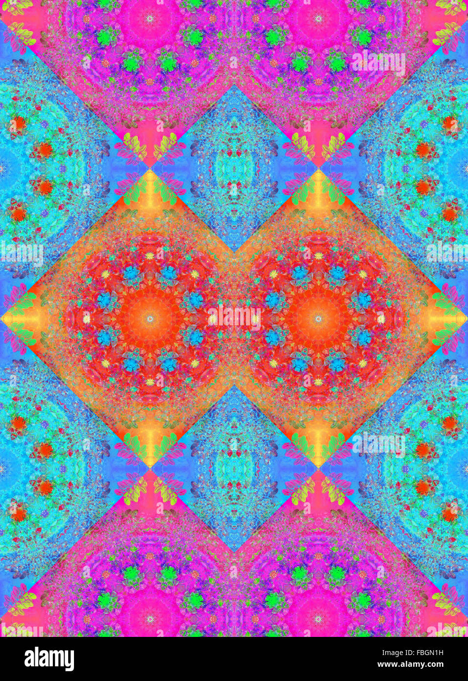 Ornamento simmetrica di foto di fiori Foto Stock