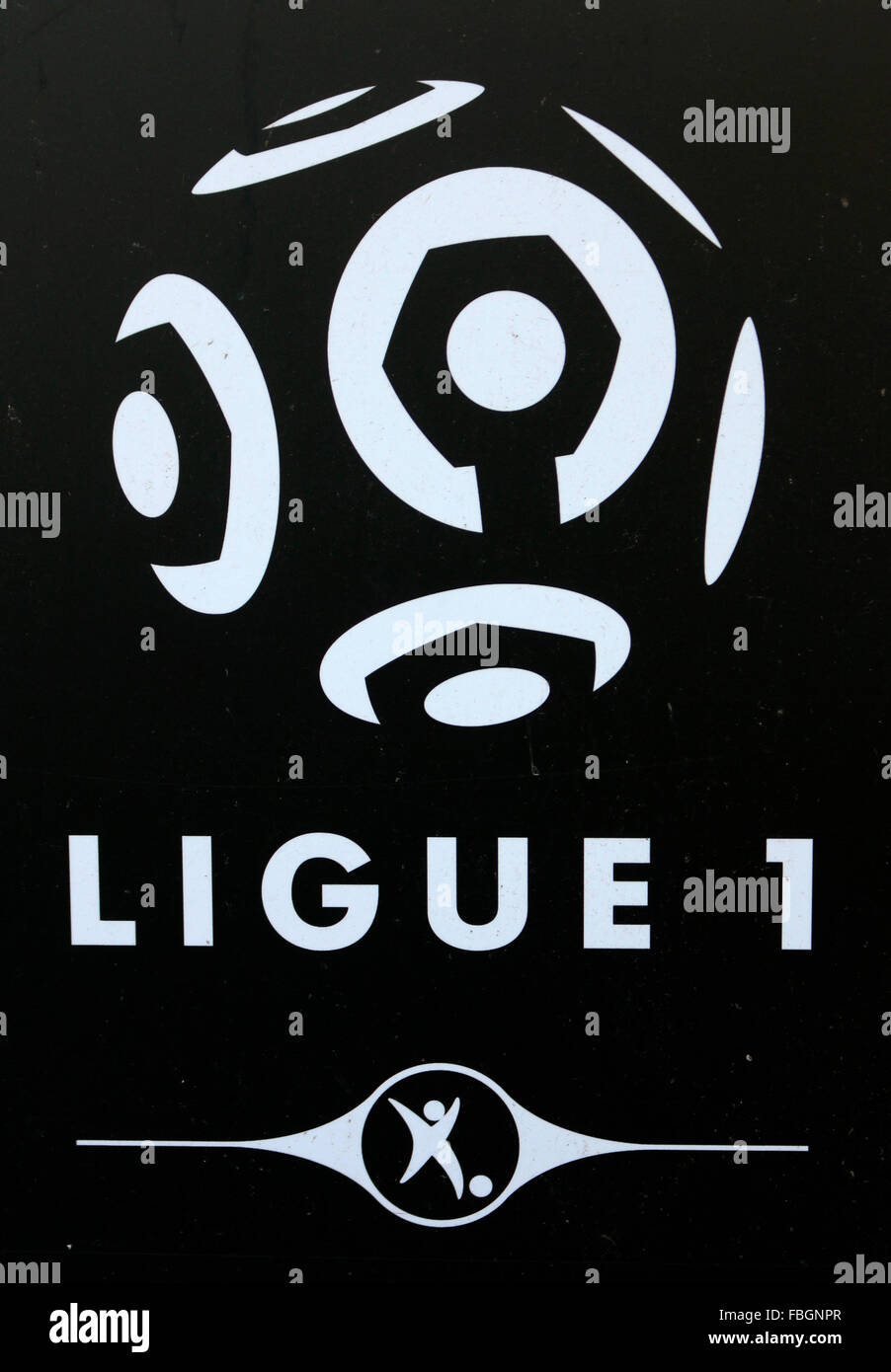 Das Logo der Marke "Ligue 1', Berlino. Foto Stock