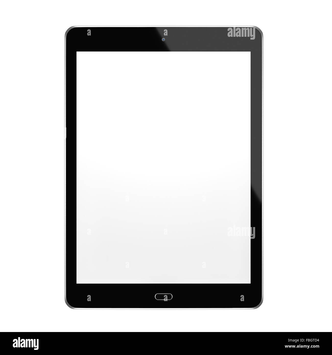 Realistico tablet Pc con schermo vuoto isolato su sfondo bianco. Computer immagine generata. 3D Render. Foto Stock