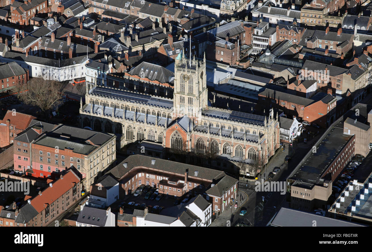 Vista aerea della chiesa della Santa Trinità di Hull, East Yorkshire, Regno Unito Foto Stock
