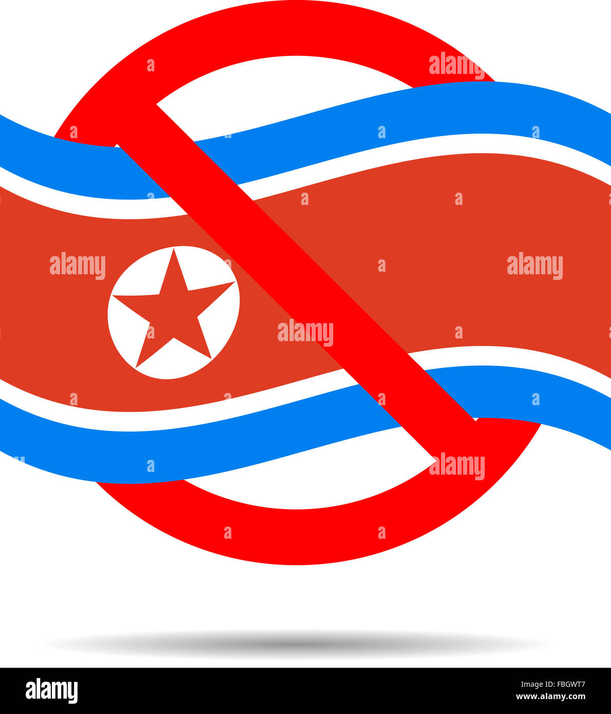 La Corea del Nord segno di divieto. Vietare e sanzioni. Arte vettoriale abstract insolita illustrazione di moda Foto Stock