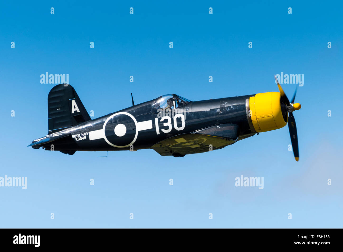 Goodyear FG-1D (Chance Vought F4U) Corsair carrier-based caccia bombardiere in volo Foto Stock
