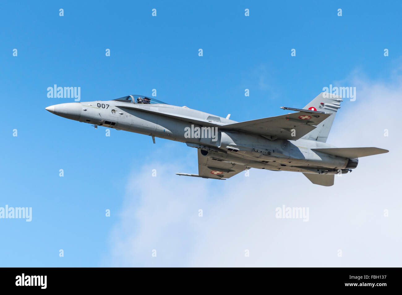 McDonnell Douglas/Boeing F/A-18 Hornet in volo Foto Stock