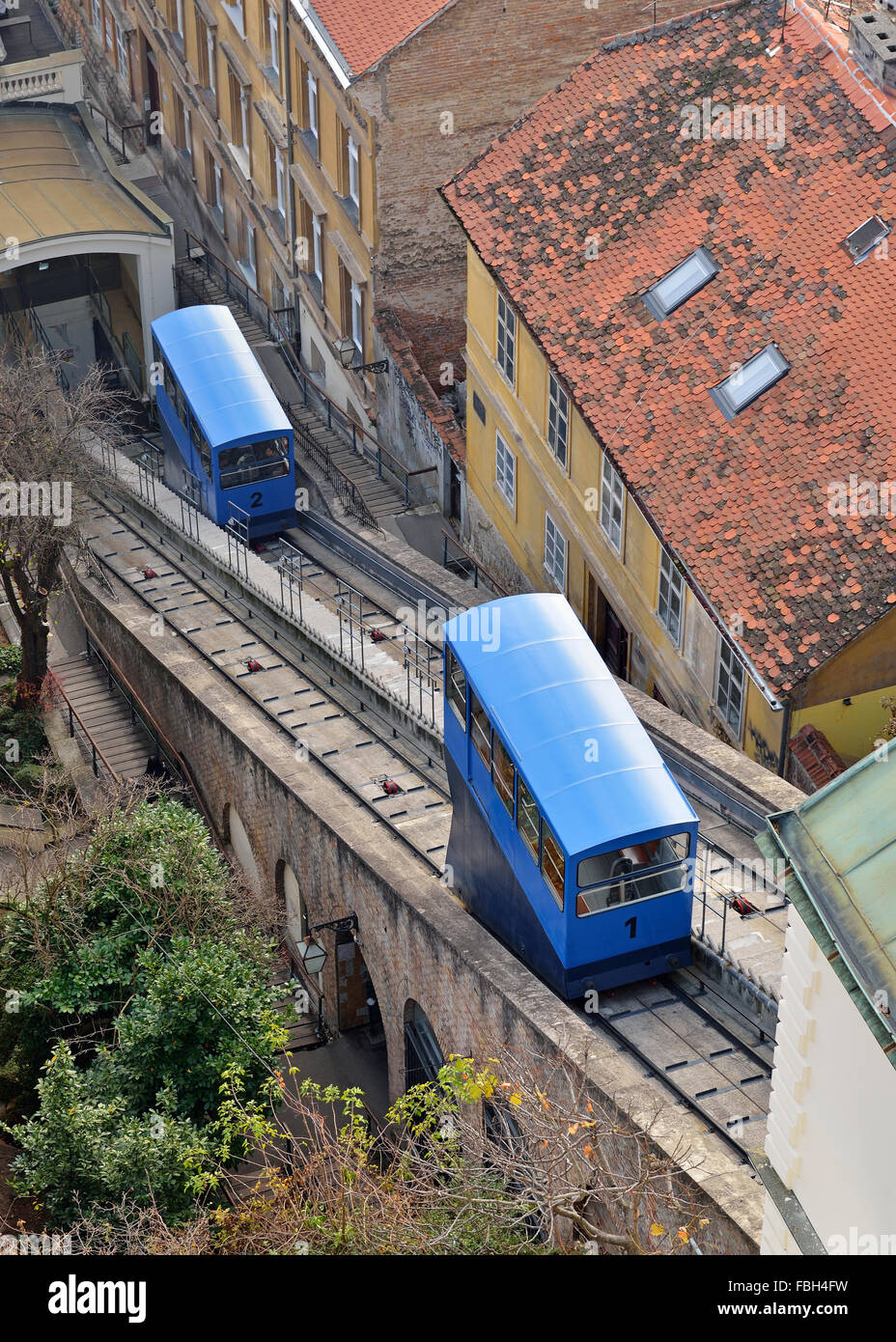 Zagabria la Funicolare, Croazia. Foto Stock