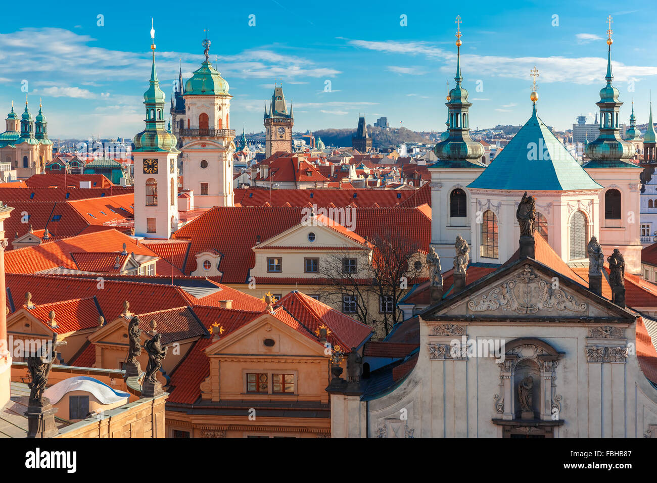 Veduta aerea della città vecchia di Praga, Repubblica Ceca Foto Stock